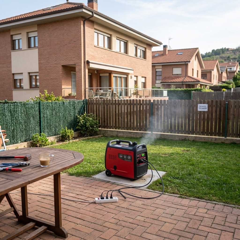 Best quiet generators for residential neighborhoods: inverter generator outside a house